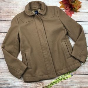 GAP wool blend camel color pea coat size XS